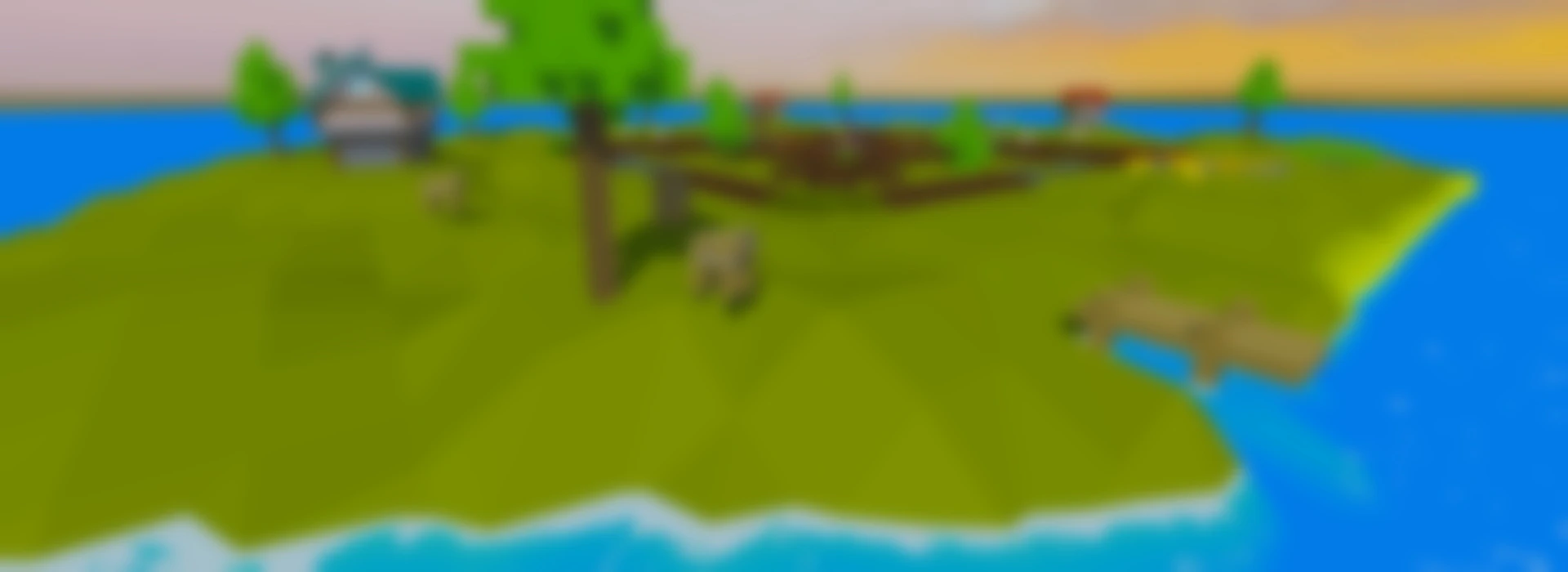 Blurred low poly island